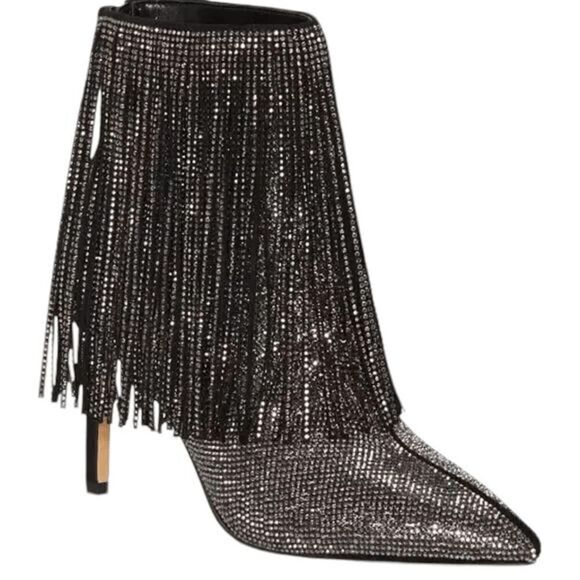 Inc Women's Ismeria Fringe Bling Booties 6.5 - Picture 1 of 7